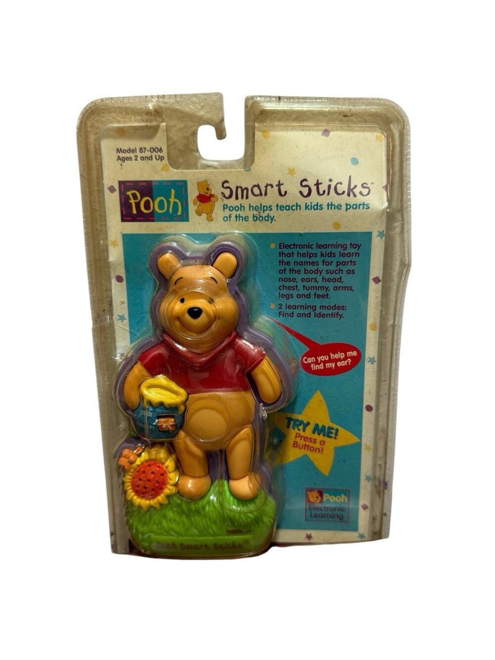 VTG 1998 Winnie the Pooh Smart Sticks Body Parts Tiger Electronics Works